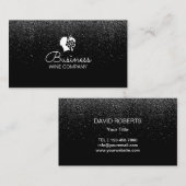 Winery Wine Companyの紙吹雪のモダンの黒 名刺 (正面/裏面)