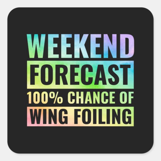 Wing Foiling Hydrofoil Surfing Surf Water Sports スクエアシール (正面)