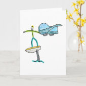 Wing Foiling Stickman カード (黄色い花)