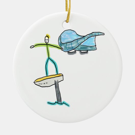 Wing Foiling Stickman セラミックオーナメント (正面)