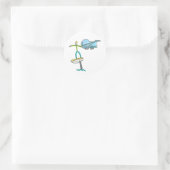 Wing Foiling Stickman ラウンドシール (バッグ)