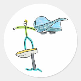 Wing Foiling Stickman ラウンドシール