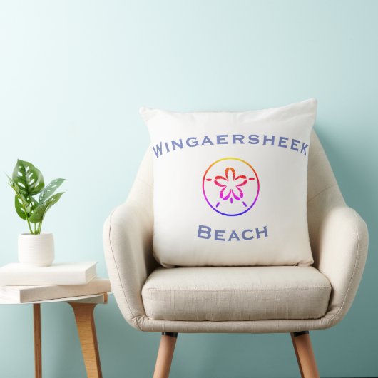 Wingaersheek Beach Longitude/Latitude Throw Pillow クッション (椅子)