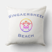 Wingaersheek Beach Longitude/Latitude Throw Pillow クッション (正面)