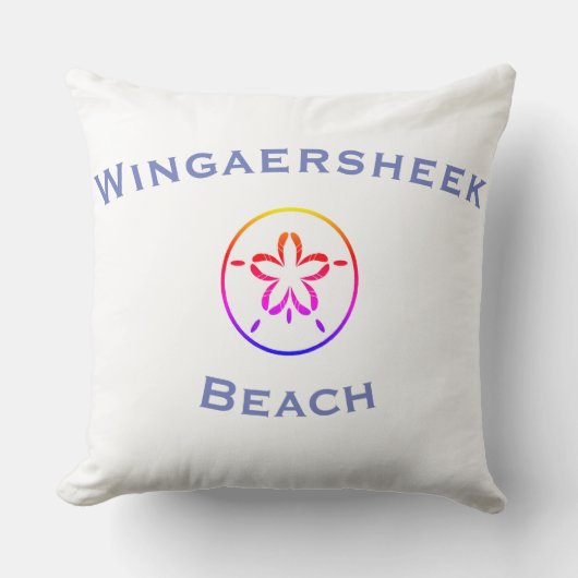 Wingaersheek Beach Longitude/Latitude Throw Pillow クッション (正面)
