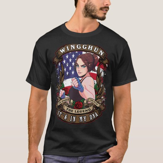 Wingchun私のDnaの中にあるレトロWingchun Tシャツ (正面)