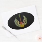 WIngedギターワード 楕円形シール (封筒)