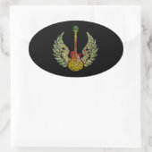 WIngedギターワード 楕円形シール (バッグ)