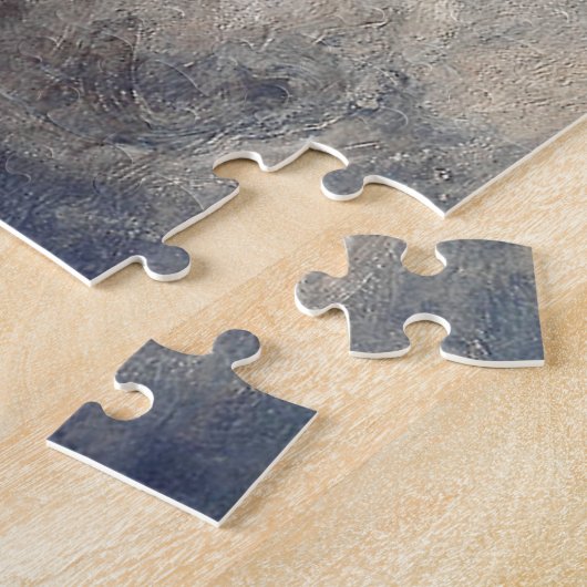 Winged angel figure sleeping dreaming on clouds ジグソーパズル (側面)