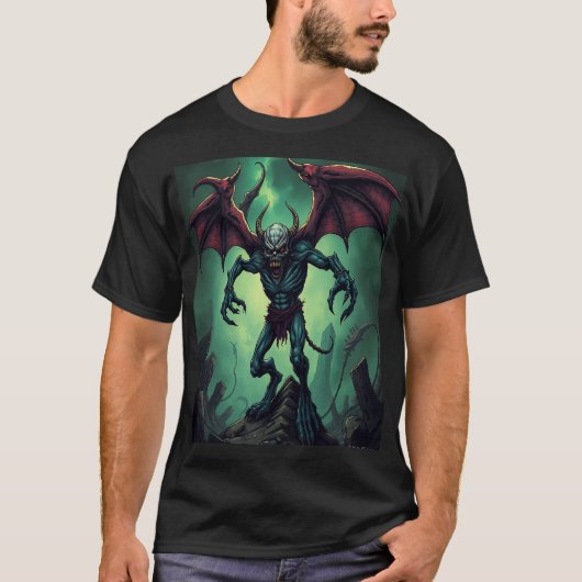 Winged Demon in Apocalyptic Ruins Tシャツ (正面)