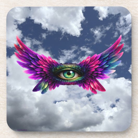 Winged Eye Protection Coaster – Mystical Art コースター (正面)