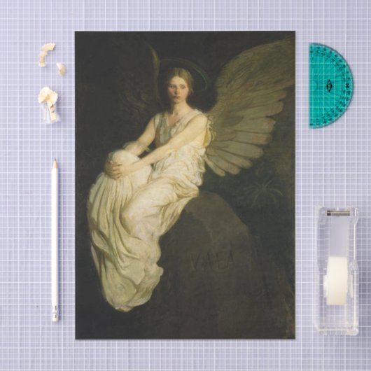 Winged Figure on a Rock by Abbott Thayer 薄葉紙 (クラフト)