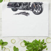 Winged Harley-Davidson Motorcycle Watercolor Illus キッチンタオル (折り畳み)