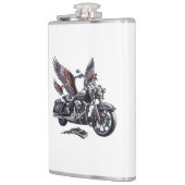 Winged Harley-Davidson Motorcycle Watercolor Illus フラスク (左)