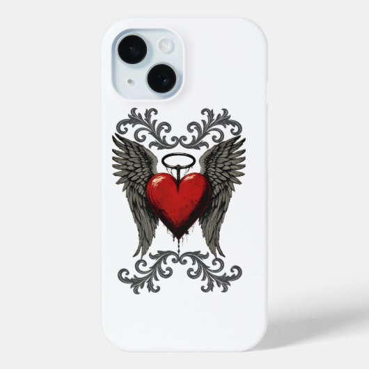 Winged Heart with Halo – Gothic Angel Love Design Case-Mate iPhoneケース (裏面)