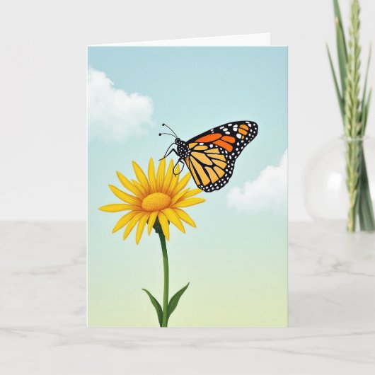 Winged Insect Floral Mothers Day Card カード (正面)