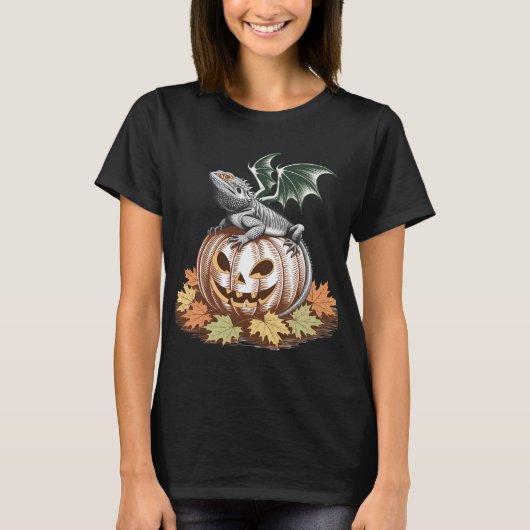 Winged Lizard on White Pumpkin Tシャツ (正面)