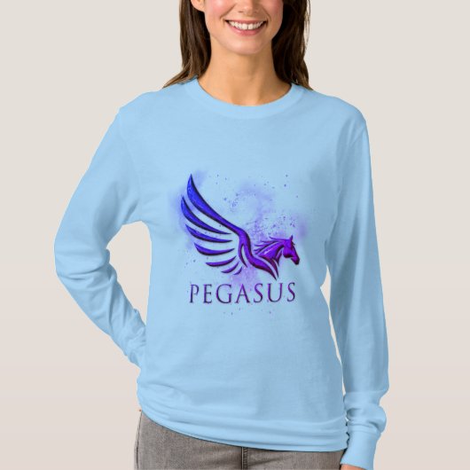Winged Pegasus宇宙素晴らし背景 Tシャツ (正面)