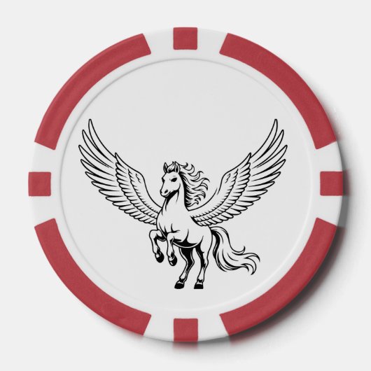 winged pegasus horse poker chip emblem  ポーカーチップ (正面)