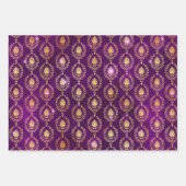 Winged Pegasus & Ornamental Floral Pattern ラッピングペーパーシート (正面3)