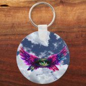 Winged Protection Eye – Round Intention Keychain キーホルダー (裏面)