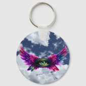 Winged Protection Eye – Round Intention Keychain キーホルダー (裏面)