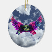 Winged Protection Eye – Round Intention Keychain セラミックオーナメント (左)