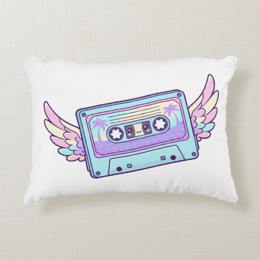 Winged Retro Cassette アクセントクッション (正面)