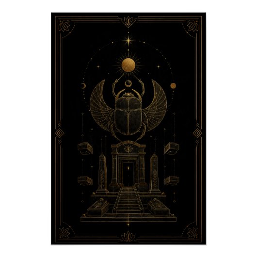 Winged Scarab Guardian Temple Poster ポスター (正面)