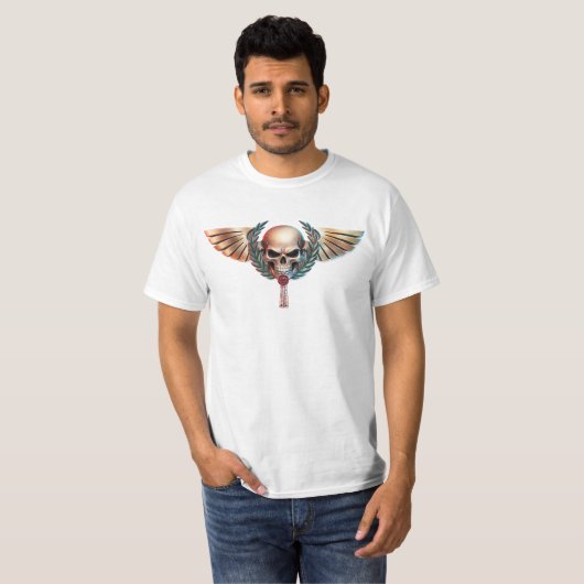 Winged Skull Emblem of Honor Tシャツ (正面フル)