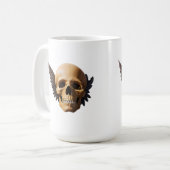 Winged Skull Symbolizing Mortality and Freedom コーヒーマグカップ (正面左)