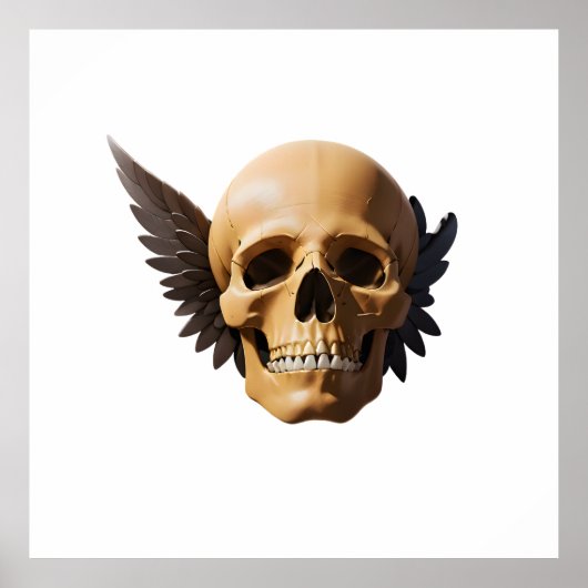 Winged Skull Symbolizing Mortality and Freedom ポスター (正面)