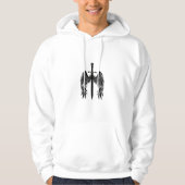 Winged Sword Angel Hoodie – Gothic Warrior Symbol パーカ (正面)