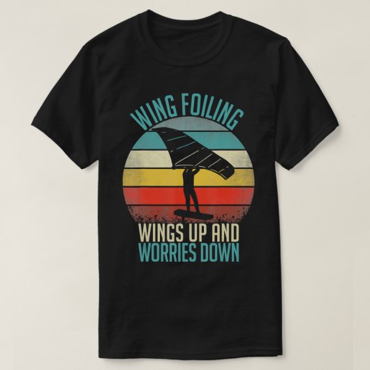 WingFoilウィングサーフウィングフォイル水中翼形板 Tシャツ (デザイン正面)