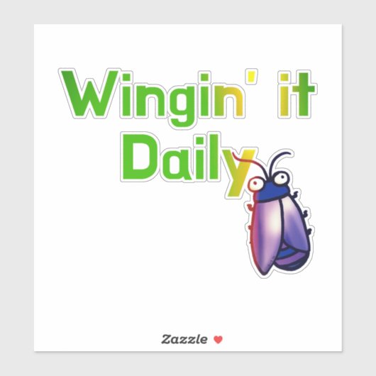 Wingin It Daily Funny Bug Humor シール (シート)