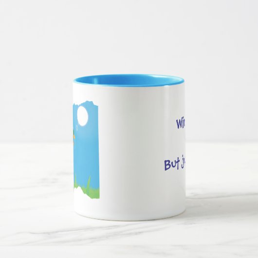 Winging it But Just Barely- Duck Humor マグカップ (中央)