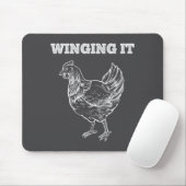 Winging It Funny Chicken Wings Lovers Quote  マウスパッド (マウス)