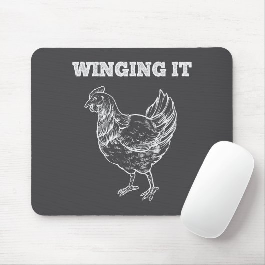 Winging It Funny Chicken Wings Lovers Quote  マウスパッド (マウス)