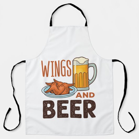 Wings and Beer Chicken Wings Drinking エプロン (正面)