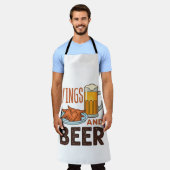 Wings and Beer Chicken Wings Drinking エプロン (着用した状態)