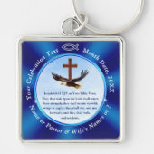 Wings as Eagles Personalized, Christian Key Chain キーホルダー (正面)