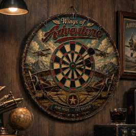 Wings of Adventure Vintage Biplane Retro Airplane ダーツボード