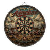 Wings of Adventure Vintage Biplane Retro Airplane ダーツボード (正面)