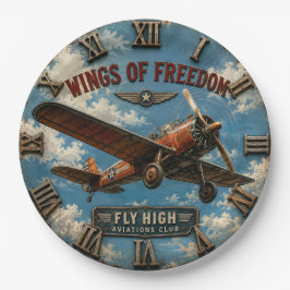 Wings of Freedom Classic Aviation Military Aircraf ペーパープレート