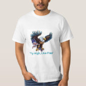 “Wings of Freedom | USA Flag & Eagle Graphic T-shi Tシャツ (正面)