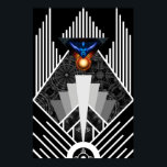 Wings Of Lightning Deco Mech Flare Archival Poster ポスター<br><div class="desc">Wings Of Lightning Deco Mech Flare Radiant Fire Sun Burst Fractal Art Emblem Is An Abstract Mix Of Fractal And Geometric Shapes.Wings Of Lightning Deco Mech Flare Archival Poster</div>