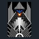 Wings Of Lightning Deco Mech Flare Archival Poster ポスター<br><div class="desc">Wings Of Lightning Deco Mech Flare Radiant Fire Sun Burst Fractal Art Emblem Is An Abstract Mix Of Fractal And Geometric Shapes.Wings Of Lightning Deco Mech Flare Archival Poster</div>