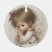 Wings of Prayer with Custom Name ガラスオーナメント (正面)