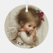 Wings of Prayer with Custom Name ガラスオーナメント (裏面)