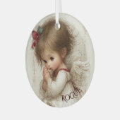 Wings of Prayer with Custom Name ガラスオーナメント (正面左)